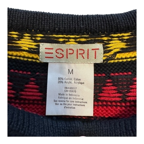 Esprit Colour Block Patchwork Design Y2K Sweater - Size Medium - Picture 5 of 11